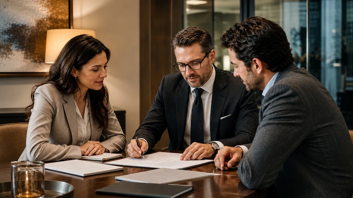 Advisors reviewing digital asset LLC documents