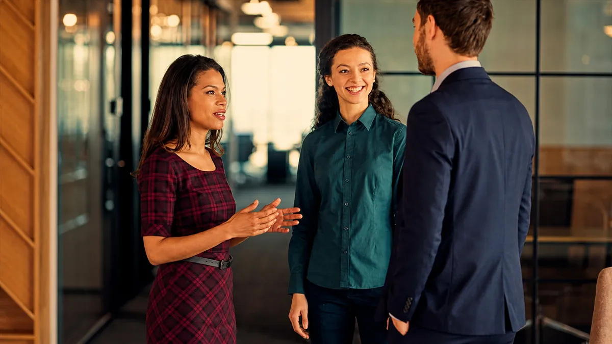 Business professionals networking in office