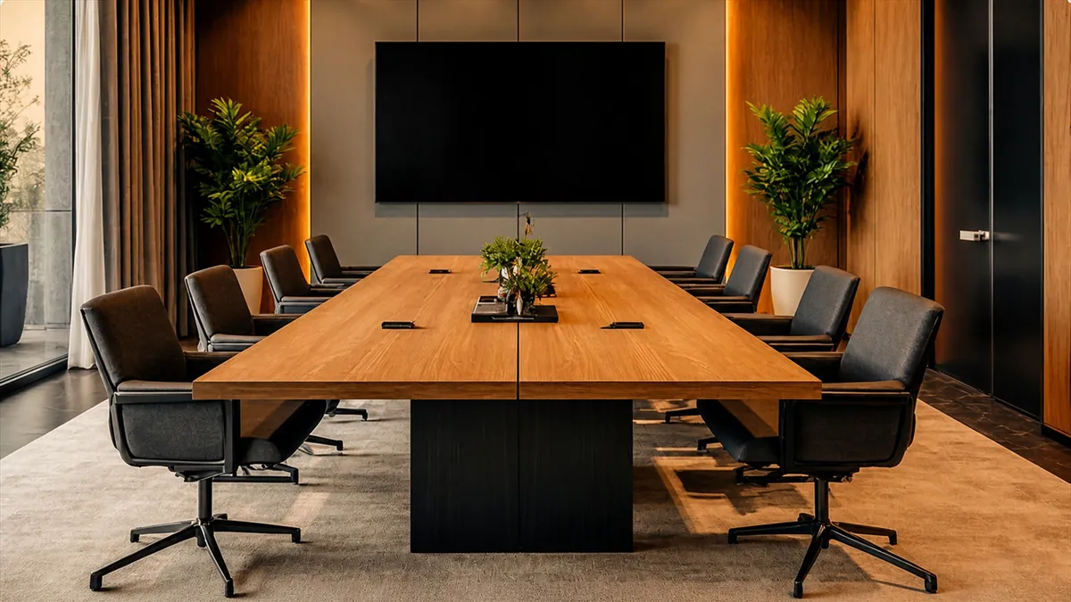 Empty executive boardroom