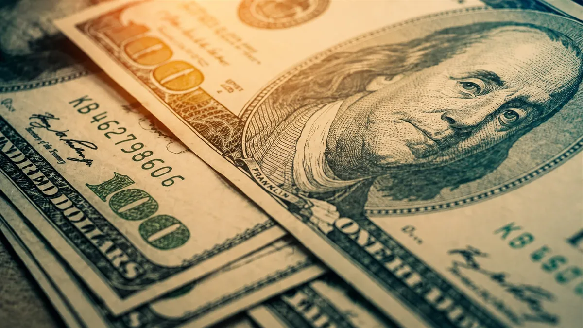 Hundred dollar bill close up
