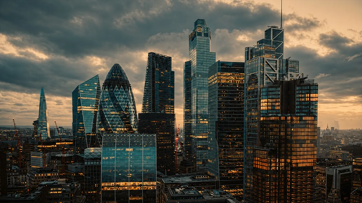 London financial district skyline