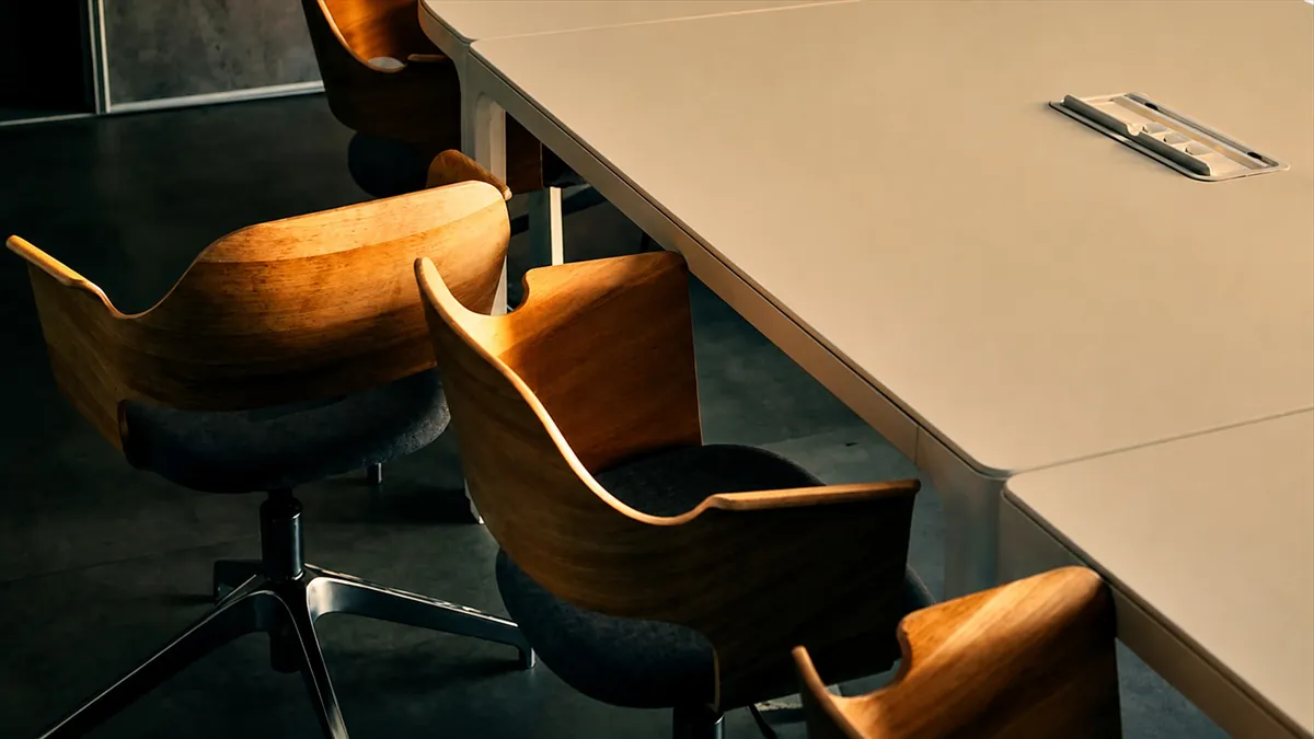 Modern conference table and chairs
