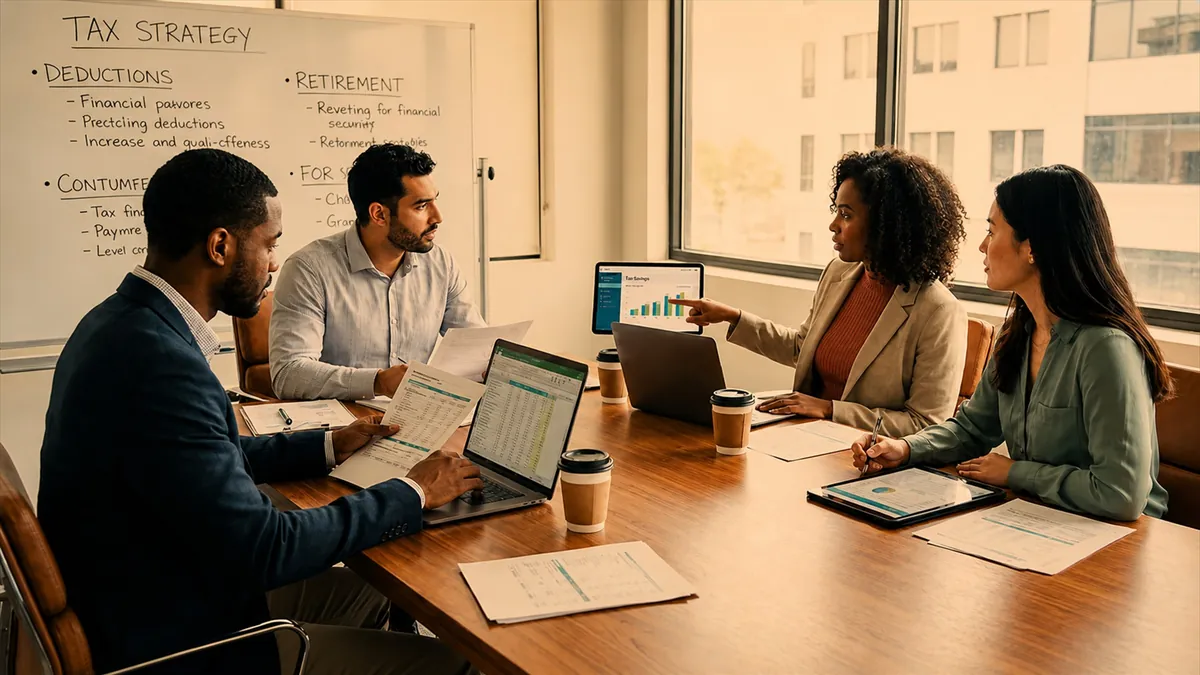 Tax planning team strategy meeting
